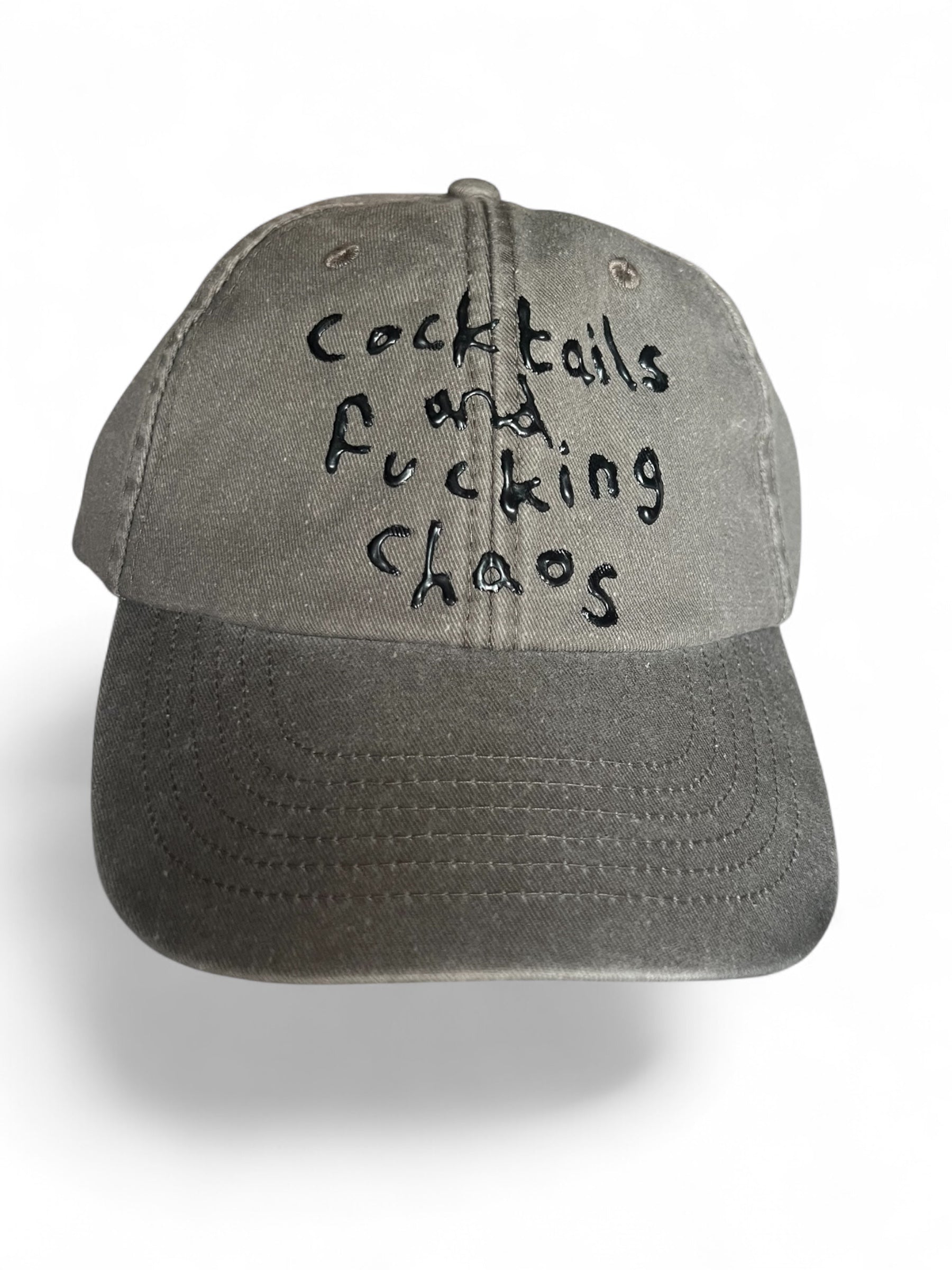Cocktails and F*****g Chaos Cap (Light Grey/Black)