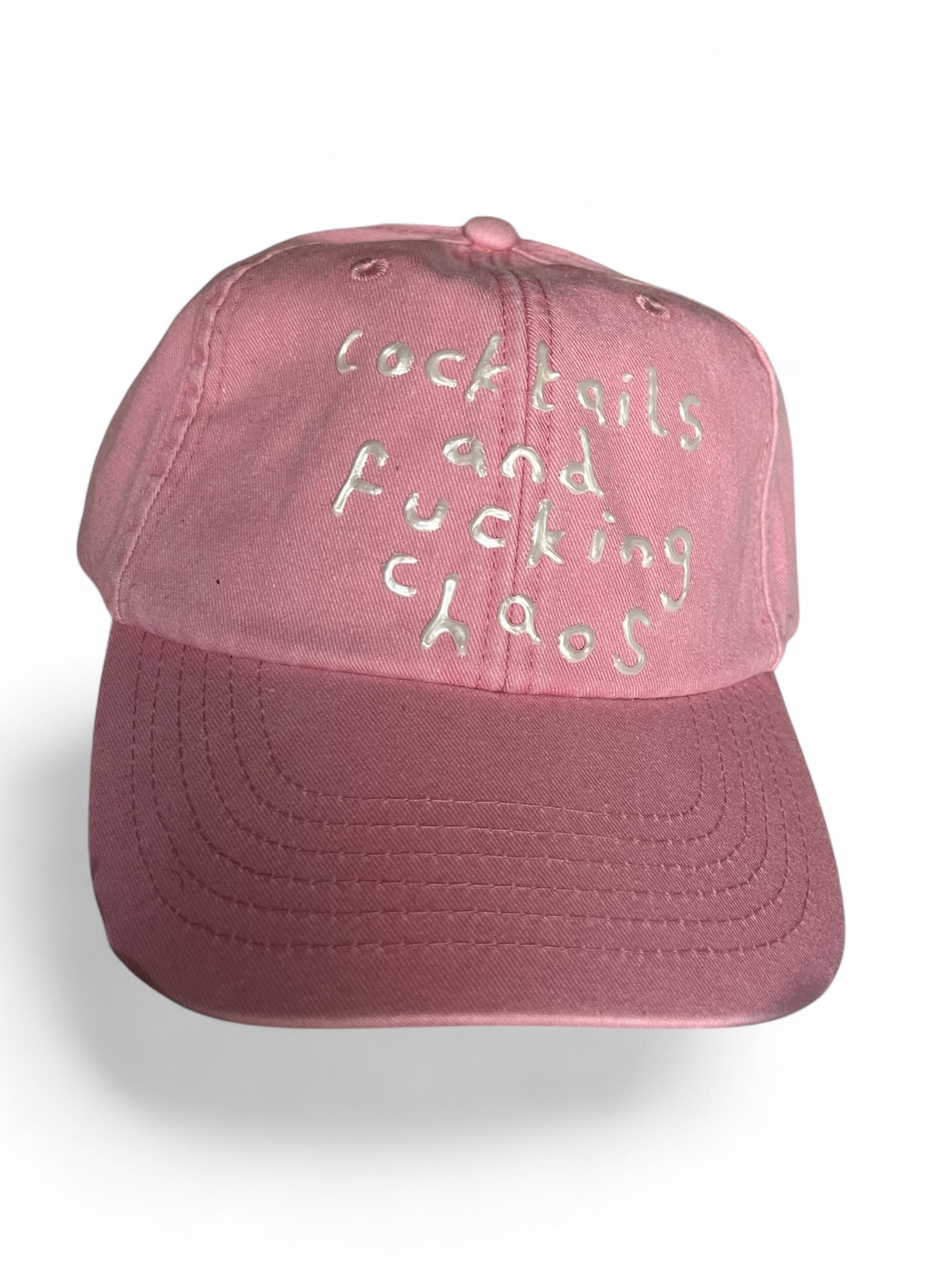 Cocktails and F*****g Chaos Cap (Pink/white)