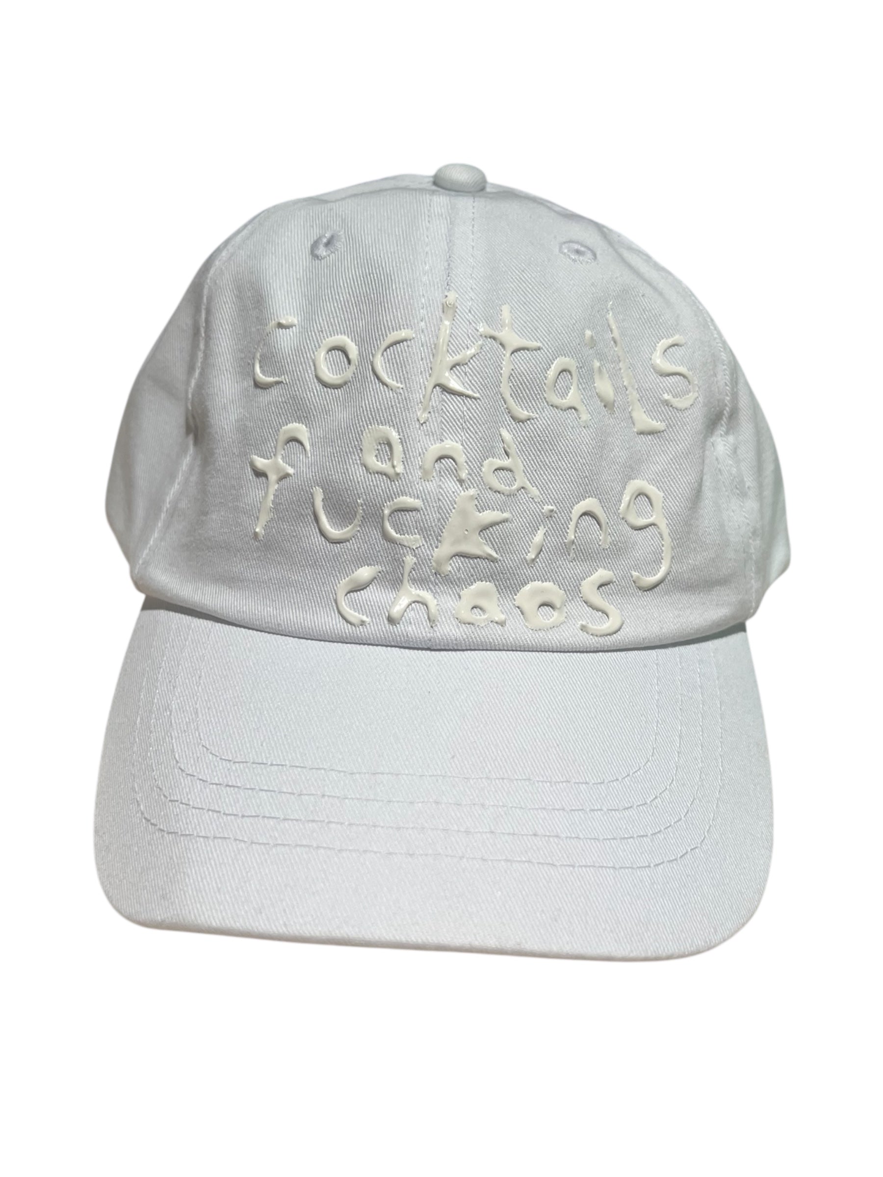 Cocktails and F*****g Chaos Cap (White/White)