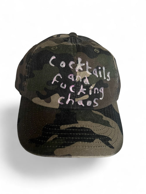 Cocktails and F*****g Chaos Cap (Camouflage /white shimmer)
