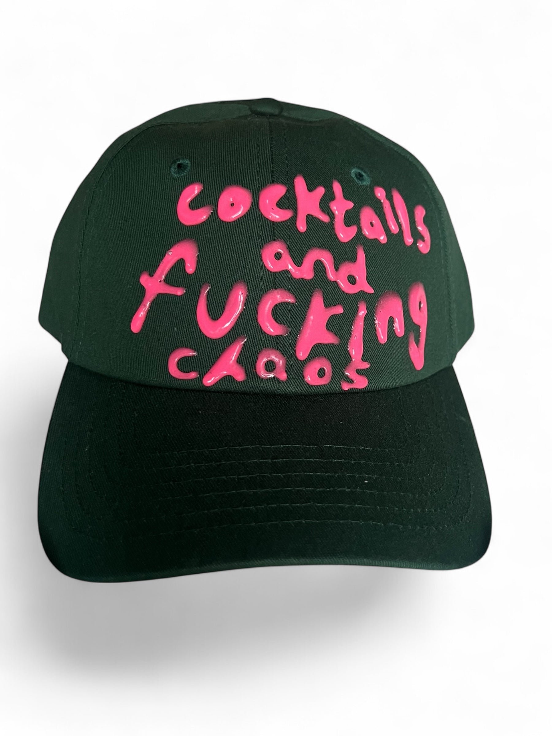 Cocktails and F*****g Chaos Cap (Green/Pink)