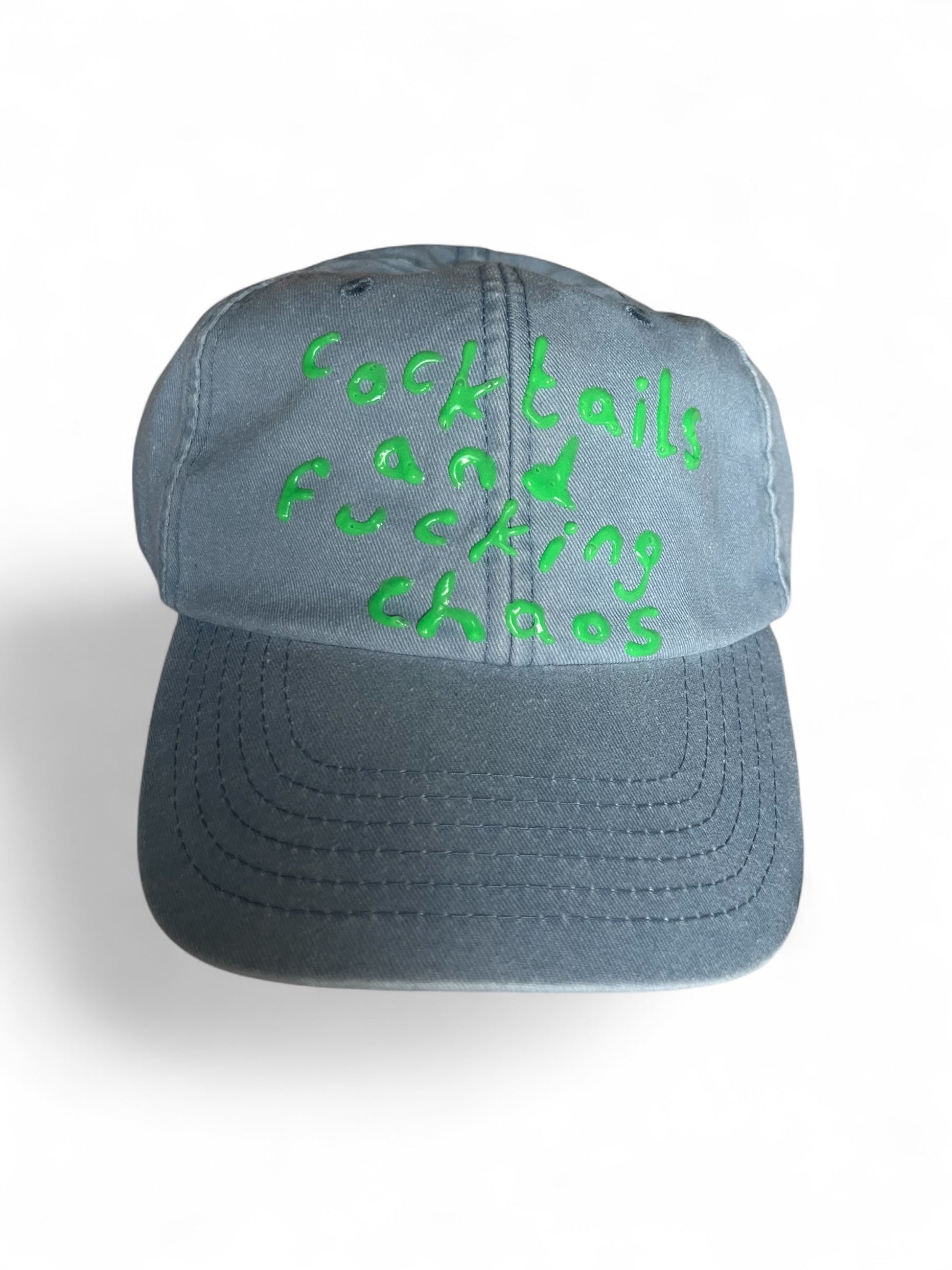 Cocktails and F*****g Chaos Cap (Denim/green)